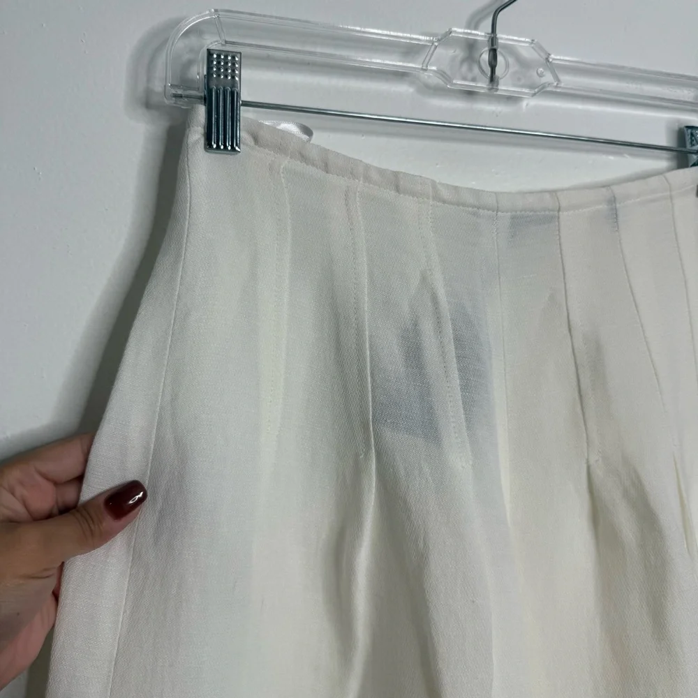 NWT Massimo Dutti Wide Leg Pleated Trousers White Size‎ 2 Minimalist Elegance - Picture 4 of 13